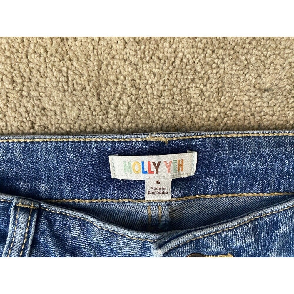 Molly Yeh Double Knee Patch Farmcore Jeans Women’s Size 6 - Picture 4 of 13